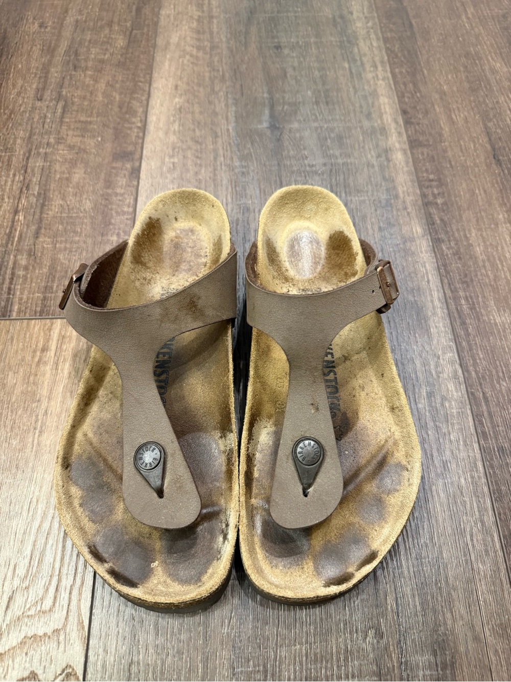 Birkenstock Gizeh Mocha Brown T-Strap Thong Sandals Womens Size 39